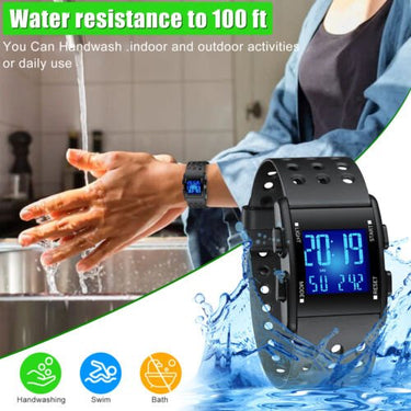 Men's Tactical LED Digital Sports Watch - Waterproof - InspiredGrabs.com